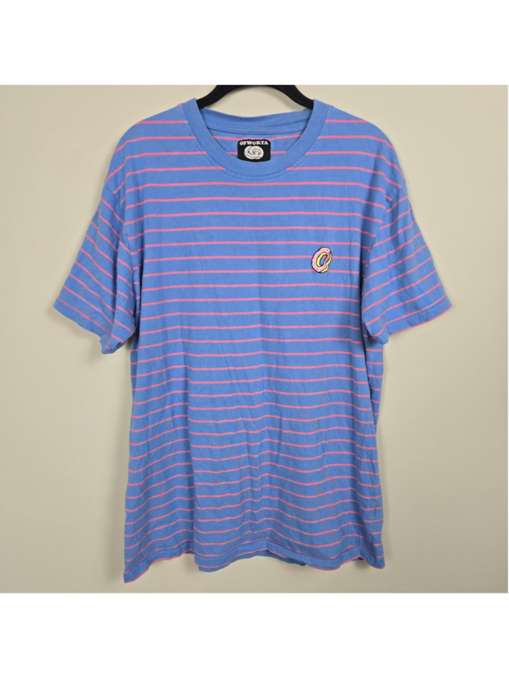 Odd Future OFWGKTA Mens Donut Logo Stripe Tee Large Colorful Tyler the Creator